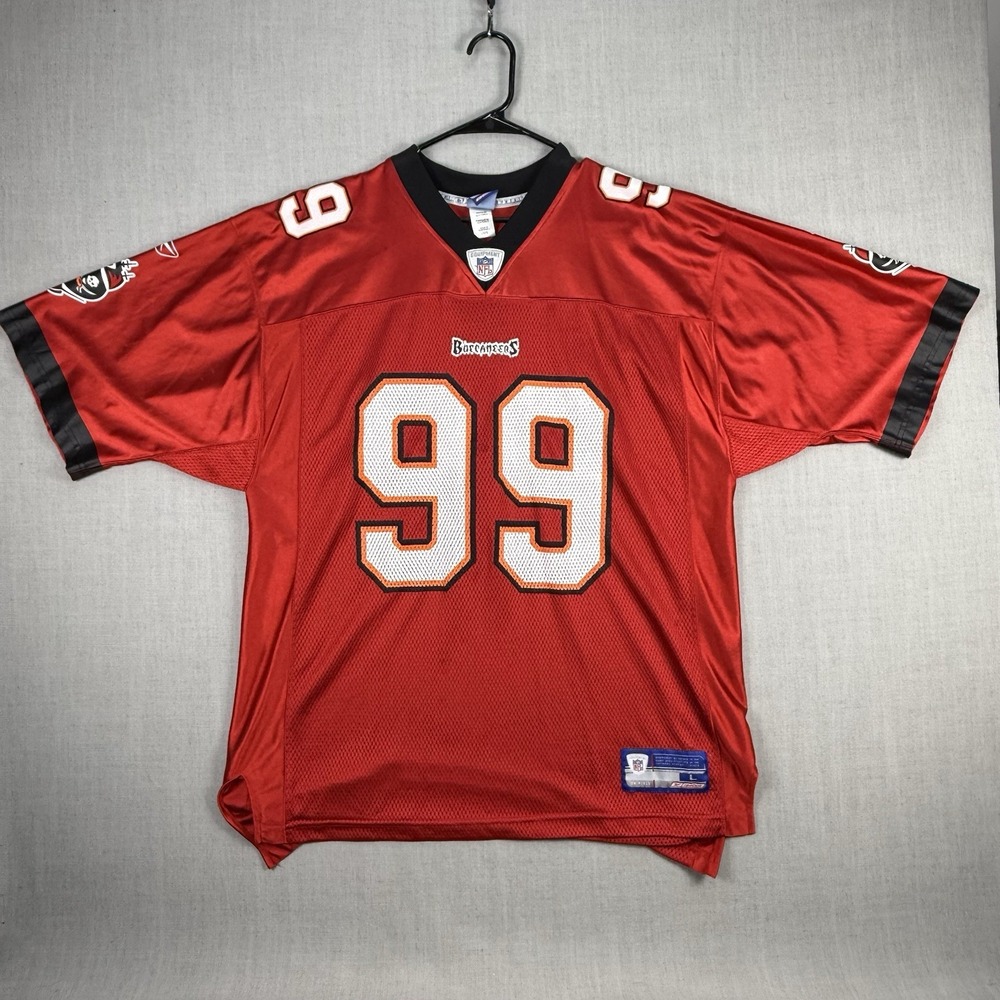 Reebok Jersey Men's Large Warren Sapp #99 Tampa Bay Buccaneers Red Vintage